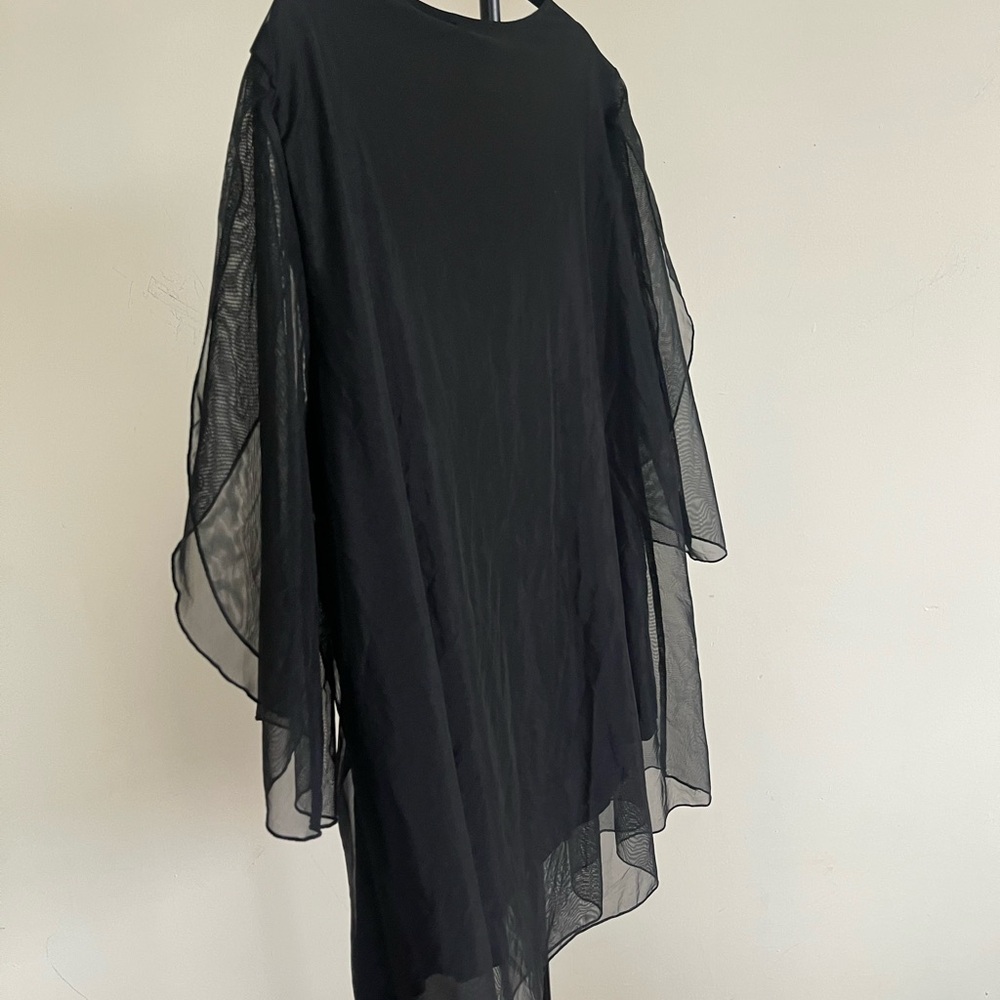 Sede Code Elegant Black Sheer mesh neutral fairy grunge Blouse 3X - Picture 3 of 7